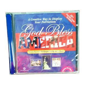 God Bless America CD-ROM Patriotic Clip Art Screensavers Music Design Double Cd